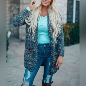 New! Charcoal Popcorn Cardigan